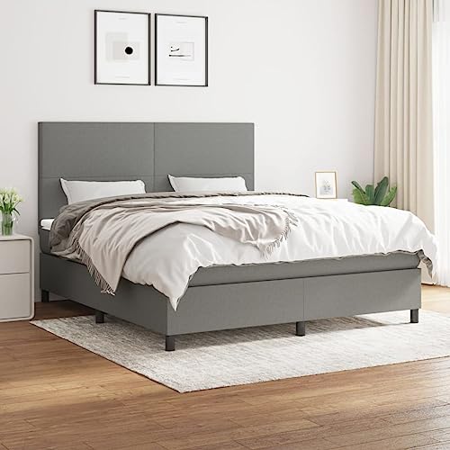 ChicAbode Boxspringbett mit Matratze Dunkelgrau 160x200 cm Stoff von ChicAbode
