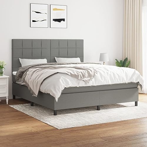 ChicAbode Boxspringbett mit Matratze Dunkelgrau 160x200 cm Stoff von ChicAbode