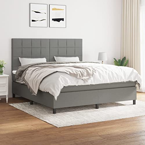 ChicAbode Boxspringbett mit Matratze Dunkelgrau 180x200 cm Stoff von ChicAbode