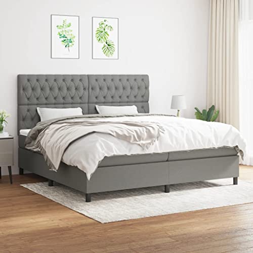 ChicAbode Boxspringbett mit Matratze Dunkelgrau 200x200 cm Stoff von ChicAbode