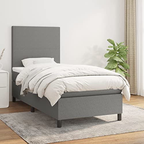 ChicAbode Boxspringbett mit Matratze Dunkelgrau 90x200 cm Stoff von ChicAbode