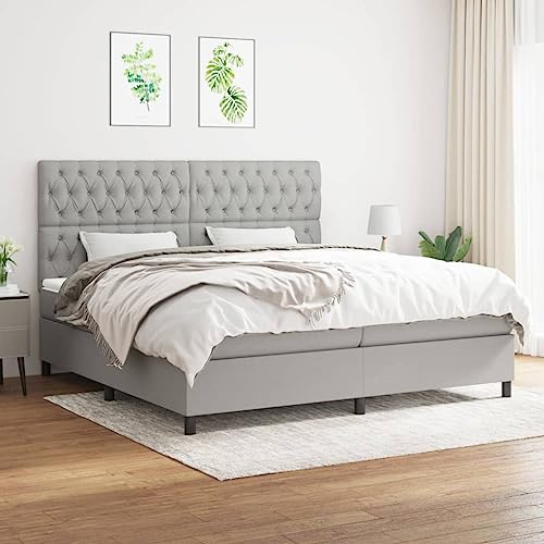 ChicAbode Boxspringbett mit Matratze Hellgrau 200x200 cm Stoff von ChicAbode
