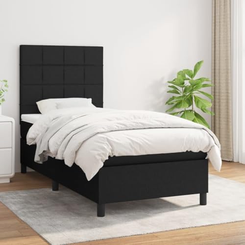 ChicAbode Boxspringbett mit Matratze Schwarz 90x190 cm Stoff von ChicAbode