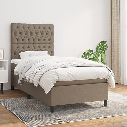 ChicAbode Boxspringbett mit Matratze Taupe 90x190 cm Stoff von ChicAbode