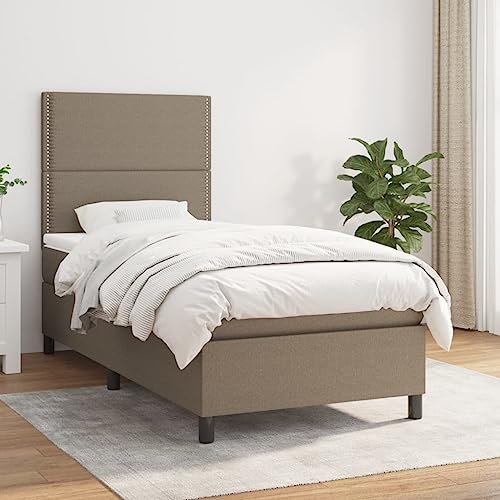 ChicAbode Boxspringbett mit Matratze Taupe 90x190 cm Stoff von ChicAbode