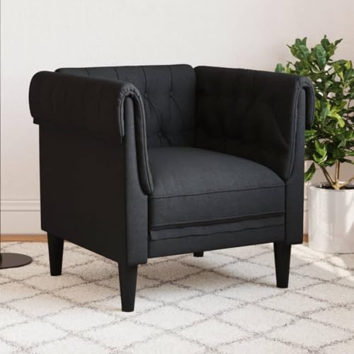 ChicAbode Chesterfield-Sessel Schwarz Stoff Polstersessel mit Armlehnen Rückenlehne Stützbeine, Loungesessel für Wohnzimmer, Clubsessel, Modern ChicAbode Chesterfield-Sessel Schwarz Stoff Polstersessel mit Armlehnen Rückenlehne Stützbeine, Loungesessel für Wohnzimmer, Clubsessel, Modern von ChicAbode