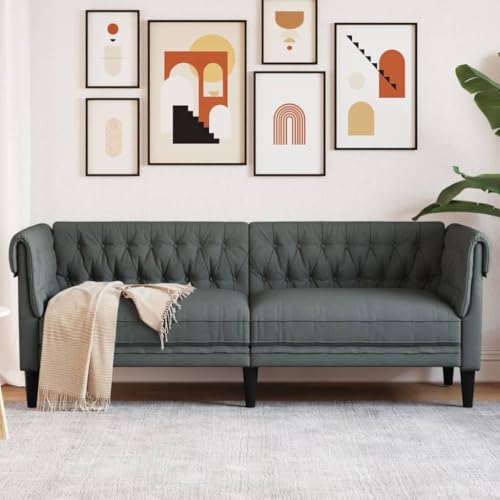 ChicAbode Chesterfield-Sofa 3-Sitzer Dunkelgrau Stoff Polstersofa mit Stützbeinen, Loungesofa Designsofa für Wohnzimmer, Couch Wohnzimmersofa ChicAbode Chesterfield-Sofa 3-Sitzer Dunkelgrau Stoff Polstersofa mit Stützbeinen, Loungesofa Designsofa für Wohnzimmer, Couch Wohnzimmersofa von ChicAbode