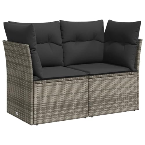 ChicAbode Gartensofa 2-Sitzer mit Kissen Grau Poly Rattan Terrassensofa mit abnehmbarem waschbarem Bezug, Gartenmöbel Terrassenmöbel ChicAbode Gartensofa 2-Sitzer mit Kissen Grau Poly Rattan Terrassensofa mit abnehmbarem waschbarem Bezug, Gartenmöbel Terrassenmöbel von ChicAbode