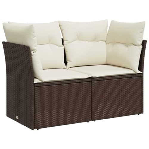 ChicAbode Gartensofa mit Kissen 2-Sitzer Braun Poly Rattan Terrassensofa mit abnehmbarem waschbarem Bezug, Gartenmöbel Terrassenmöbel von ChicAbode