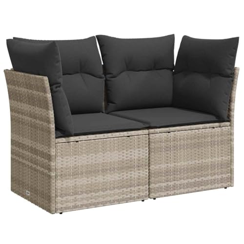 ChicAbode Gartensofa mit Kissen 2-Sitzer Hellgrau Poly Rattan Terrassensofa mit abnehmbarem waschbarem Bezug, Gartenmöbel Terrassenmöbel ChicAbode Gartensofa mit Kissen 2-Sitzer Hellgrau Poly Rattan Terrassensofa mit abnehmbarem waschbarem Bezug, Gartenmöbel Terrassenmöbel von ChicAbode