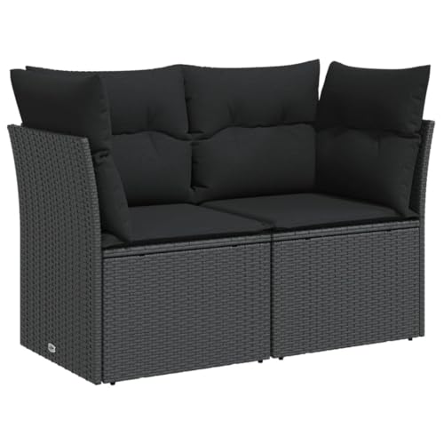 ChicAbode Gartensofa mit Kissen 2-Sitzer Schwarz Poly Rattan Terrassensofa mit abnehmbarem waschbarem Bezug, Gartenmöbel Terrassenmöbel ChicAbode Gartensofa mit Kissen 2-Sitzer Schwarz Poly Rattan Terrassensofa mit abnehmbarem waschbarem Bezug, Gartenmöbel Terrassenmöbel von ChicAbode