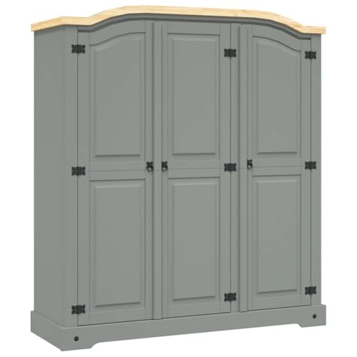 ChicAbode Kleiderschrank Mexiko-Stil Kiefernholz 3 Türen Grau ChicAbode Kleiderschrank Mexiko-Stil Kiefernholz 3 Türen Grau von ChicAbode