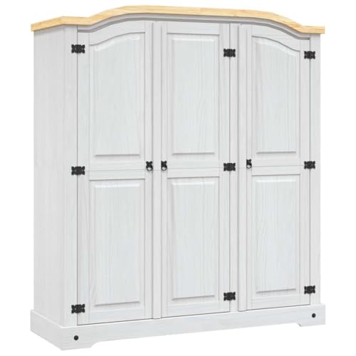 ChicAbode Kleiderschrank Mexiko-Stil Kiefernholz 3 Türen Weiß ChicAbode Kleiderschrank Mexiko-Stil Kiefernholz 3 Türen Weiß von ChicAbode