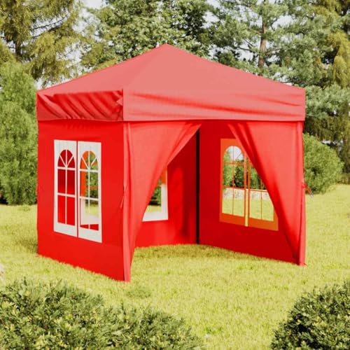 ChicAbode Partyzelt Faltbar mit Seitenwänden Rot 2x2 m von ChicAbode