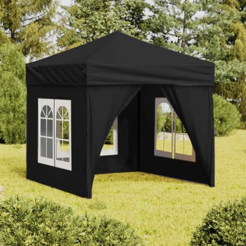 ChicAbode Partyzelt Faltbar mit Seitenwänden Schwarz 2x2 m von ChicAbode