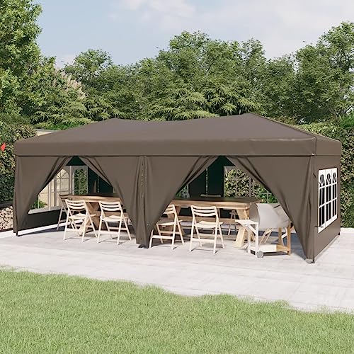 ChicAbode Partyzelt Faltbar mit Seitenwänden Taupe 3x6 m von ChicAbode
