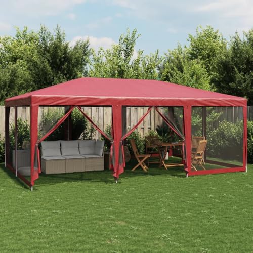 ChicAbode Partyzelt mit 10 Mesh-Seitenteilen Rot 6x4 m HDPE ChicAbode Partyzelt mit 10 Mesh-Seitenteilen Rot 6x4 m HDPE von ChicAbode
