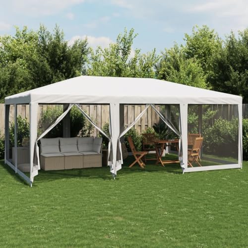ChicAbode Partyzelt mit 10 Mesh-Seitenteilen Weiß 6x4 m HDPE ChicAbode Partyzelt mit 10 Mesh-Seitenteilen Weiß 6x4 m HDPE von ChicAbode