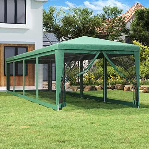 ChicAbode Partyzelt mit 10 Mesh-Seitenwänden Grün 3x12 m HDPE ChicAbode Partyzelt mit 10 Mesh-Seitenwänden Grün 3x12 m HDPE von ChicAbode