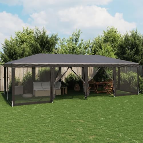 ChicAbode Partyzelt mit 12 Mesh-Seitenteilen Anthrazit 8x4 m HDPE ChicAbode Partyzelt mit 12 Mesh-Seitenteilen Anthrazit 8x4 m HDPE von ChicAbode