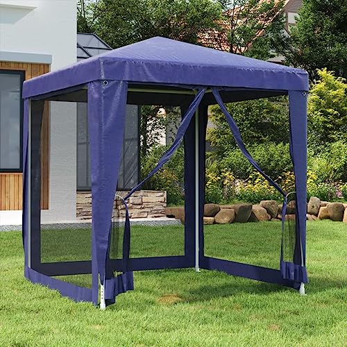 ChicAbode Partyzelt mit 4 Mesh-Seitenwänden Blau 2x2 m HDPE von ChicAbode