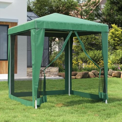 ChicAbode Partyzelt mit 4 Mesh-Seitenwänden Grün 2x2 m HDPE ChicAbode Partyzelt mit 4 Mesh-Seitenwänden Grün 2x2 m HDPE von ChicAbode