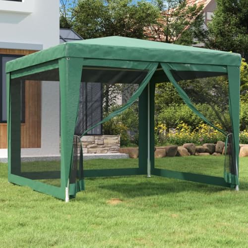 ChicAbode Partyzelt mit 4 Mesh-Seitenwänden Grün 3x3 m HDPE von ChicAbode