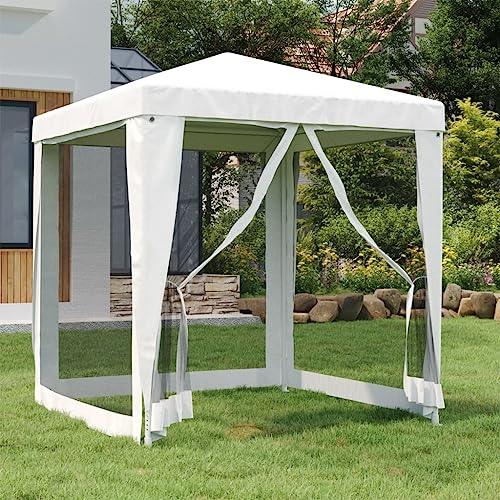 ChicAbode Partyzelt mit 4 Netz-Seitenwänden 2 x 2 m Weiß von ChicAbode