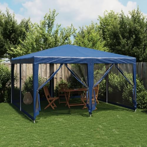 ChicAbode Partyzelt mit 8 Mesh-Seitenteilen Blau 4x4 m HDPE von ChicAbode