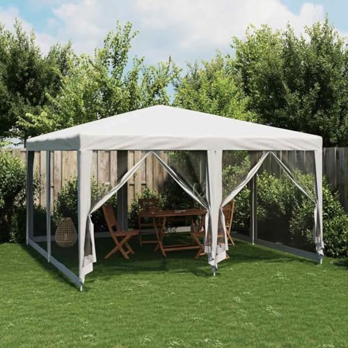 ChicAbode Partyzelt mit 8 Mesh-Seitenteilen Weiß 4x4 m HDPE ChicAbode Partyzelt mit 8 Mesh-Seitenteilen Weiß 4x4 m HDPE von ChicAbode