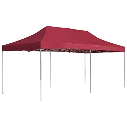 ChicAbode Profi-Partyzelt Faltbar Aluminium 6×3 m Weinrot Faltpavillion Gartenzelt Festzelt Pavillon Gartenpavillion Bierzelt Zelt Faltzelt von ChicAbode