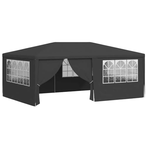 ChicAbode Profi-Partyzelt mit Seitenwänden 4×6 m Anthrazit 90 g/m² von ChicAbode