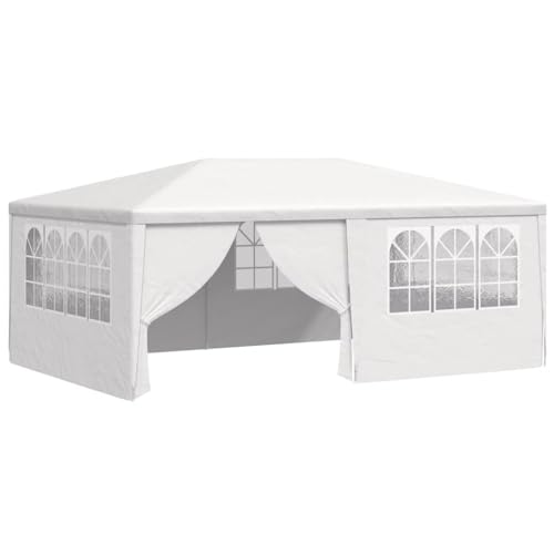 ChicAbode Profi-Partyzelt mit Seitenwänden 4×6 m Weiß 90 g/m² von ChicAbode