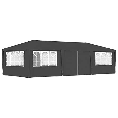ChicAbode Profi-Partyzelt mit Seitenwänden 4×9 m Anthrazit 90 g/m² von ChicAbode