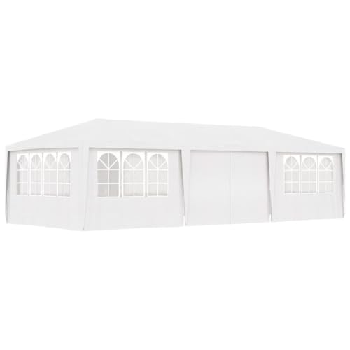 ChicAbode Profi-Partyzelt mit Seitenwänden 4×9 m Weiß 90 g/m² von ChicAbode