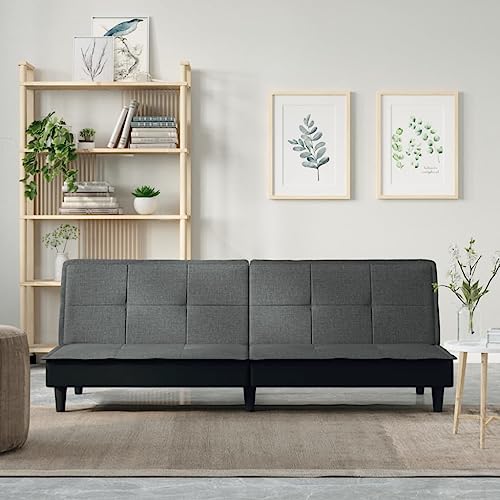 ChicAbode Schlafsofa Sofabett Gästesofa Schlafcouch Schlafsofa Bettsofa Dunkelgrau Stoff von ChicAbode