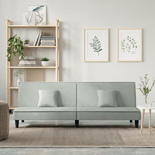 ChicAbode Schlafsofa Sofabett Gästesofa Schlafcouch Schlafsofa Bettsofa Hellgrau Samt von ChicAbode