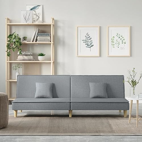 ChicAbode Schlafsofa Sofabett Gästesofa Schlafcouch Schlafsofa Bettsofa Hellgrau Stoff von ChicAbode