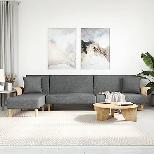 ChicAbode Schlafsofa Sofabett Gästesofa Schlafcouch Schlafsofa Bettsofa in L-Form Dunkelgrau 279x140x70 cm Stoff von ChicAbode
