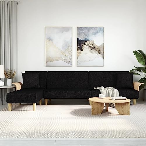 ChicAbode Schlafsofa Sofabett Gästesofa Schlafcouch Schlafsofa Bettsofa in L-Form Schwarz 279x140x70 cm Stoff ChicAbode Schlafsofa Sofabett Gästesofa Schlafcouch Schlafsofa Bettsofa in L-Form Schwarz 279x140x70 cm Stoff von ChicAbode
