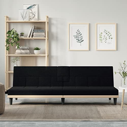 ChicAbode Schlafsofa Sofabett Gästesofa Schlafcouch Schlafsofa Bettsofa mit Getränkehaltern Schwarz Stoff ChicAbode Schlafsofa Sofabett Gästesofa Schlafcouch Schlafsofa Bettsofa mit Getränkehaltern Schwarz Stoff von ChicAbode