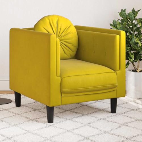 ChicAbode Sessel mit Kissen Gelb Samt von ChicAbode