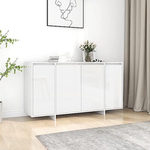 ChicAbode Sideboard Hochglanz-Weiß 135x41x75 cm Holzwerkstoff von ChicAbode
