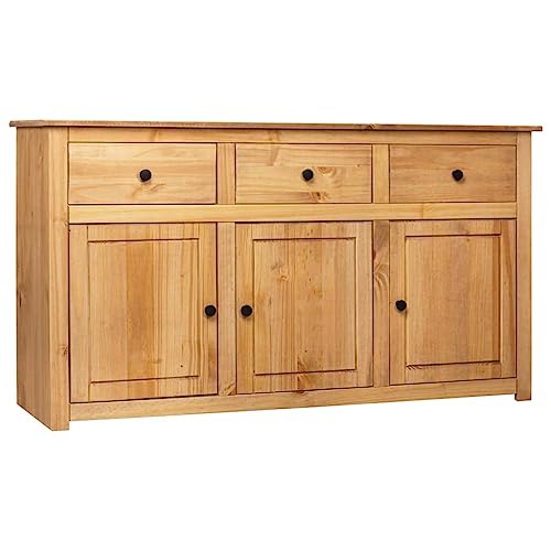 ChicAbode Sideboard mit 3 Schubladen 3 Türen Kommode Beistellschrank Mehrzweckschrank Anrichte 135x40x80 cm Massivholz Panama-Kiefer von ChicAbode