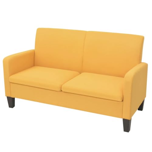 ChicAbode Sofa 2-Sitzer 135x65x76cm Stoffsofa Polstersofa Loungesofa Sitzmöbel Polstermöbel Designsofa Wohnzimmersofa Gelb von ChicAbode