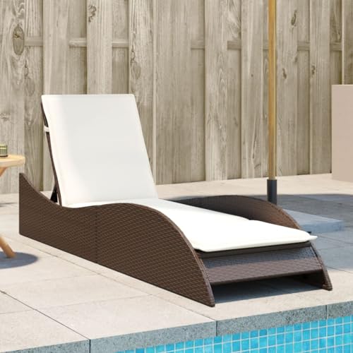 ChicAbode Sonnenliege mit Auflage Braun 60x205x73 cm Poly Rattan Doppelliege Verstellbare Rückenlehne, Gartenmöbel Strandliege Stahlrahmen ChicAbode Sonnenliege mit Auflage Braun 60x205x73 cm Poly Rattan Doppelliege Verstellbare Rückenlehne, Gartenmöbel Strandliege Stahlrahmen von ChicAbode
