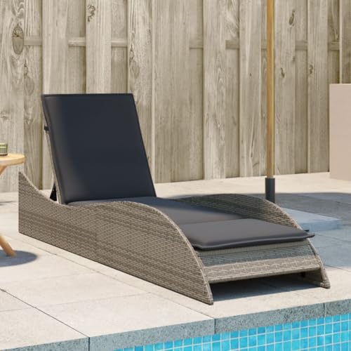 ChicAbode Sonnenliege mit Auflage Grau 60x205x73 cm Poly Rattan Doppelliege Verstellbare Rückenlehne, Gartenmöbel Strandliege Stahlrahmen ChicAbode Sonnenliege mit Auflage Grau 60x205x73 cm Poly Rattan Doppelliege Verstellbare Rückenlehne, Gartenmöbel Strandliege Stahlrahmen von ChicAbode