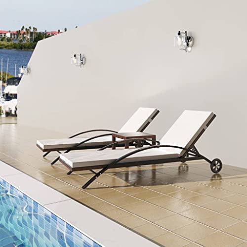 ChicAbode Sonnenliegen mit Tisch Poly Rattan Gartenliege Liege Gartenmöbel Relaxliege Strandliege Liegestuhl Freizeitliege Rattanmöbel Braun von ChicAbode