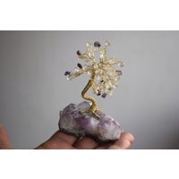 Baum Des Lebens Draht Citrin Amethyst Edelstein Sculptute Geode Druzy Heilstein Yoga Meditation Wohnkultur Figur Asiatisch Familie Geschenk von ChicAndAntiques