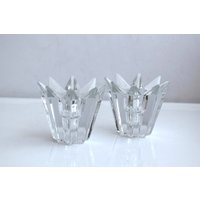 Vintage Set Von 2 Geschliffenen Klarglas Stern Kerzenhalter Votiv Mcm Mid Century Modern Pottery European Germany Tisch Hochzeit Geschenk Dekor Vintage Set Von 2 Geschliffenen Klarglas Stern Kerzenhalter Votiv Mcm Mid Century Modern Pottery European Germany Tisch Hochzeit Geschenk Dekor von ChicAndAntiques